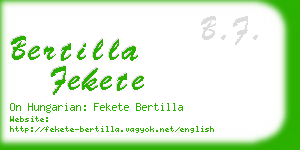 bertilla fekete business card